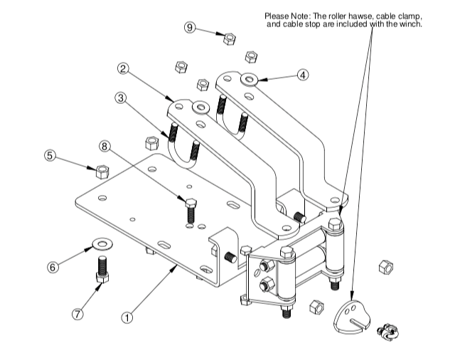 Winch Mount kit Kawasaki 1
